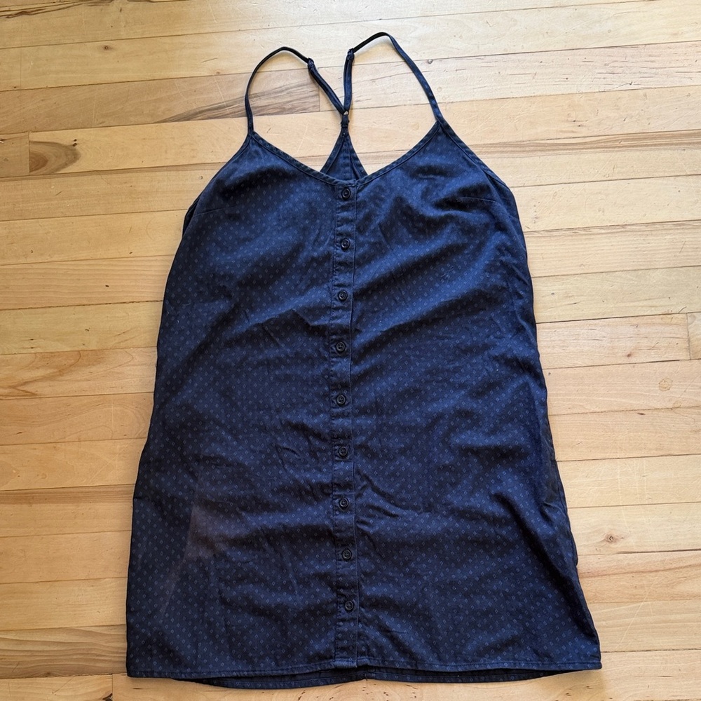 Navy Obey Blue Button-Down Dress